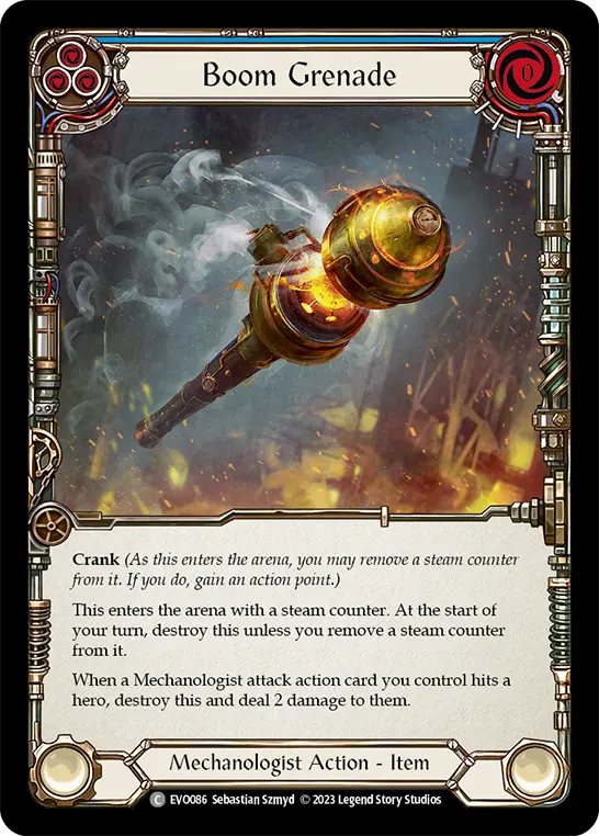 Boom Grenade (Blue) — Bright Lights Flesh and Blood card by Sebastian Szmyd