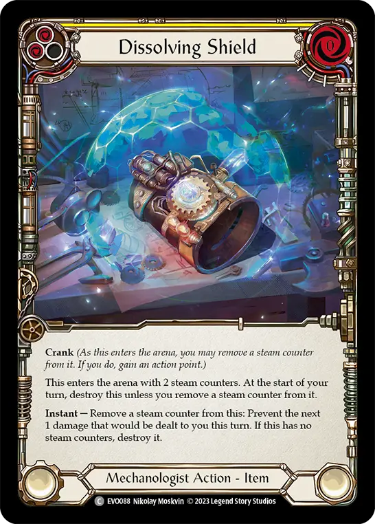 Dissolving Shield (Yellow) — Bright Lights Flesh and Blood card by Nikolay Moskvin