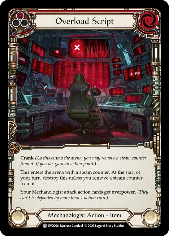 Overload Script — Bright Lights Flesh and Blood card by Mariusz Gandzel