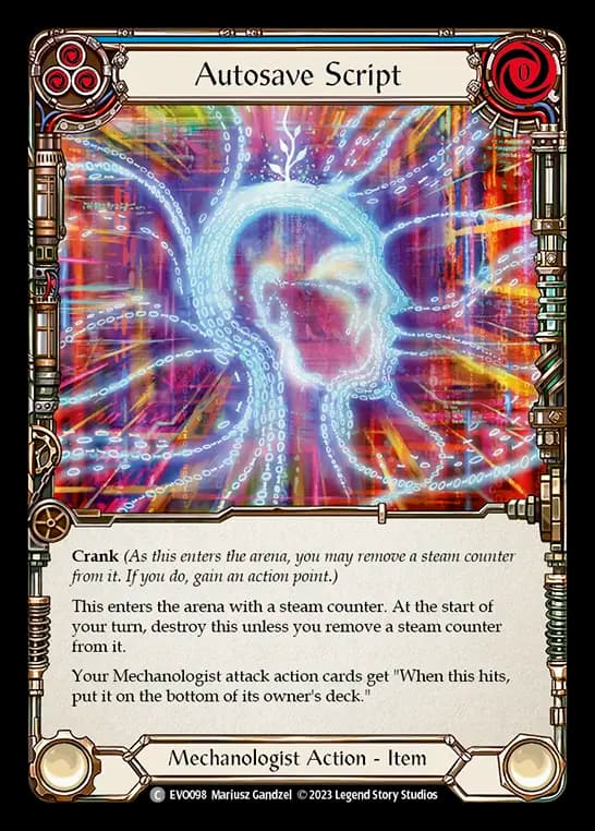 Autosave Script — Bright Lights Flesh and Blood card by Mariusz Gandzel