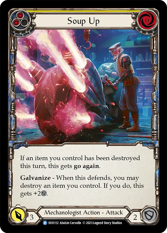 Soup Up (Yellow) — Bright Lights Flesh and Blood card by Aluísio Cervelle