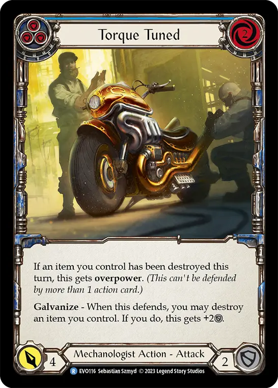 Torque Tuned (Blue) — Bright Lights Flesh and Blood card by Sebastian Szmyd