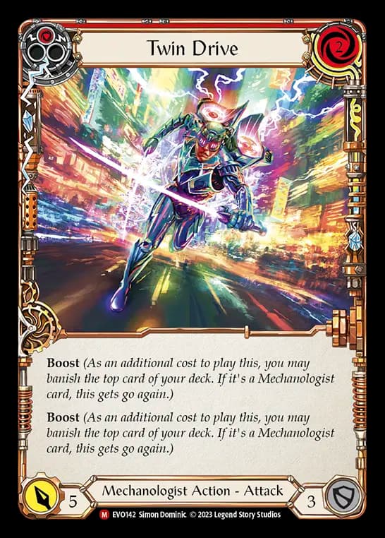 Twin Drive — Bright Lights Flesh and Blood card by Simon Dominic