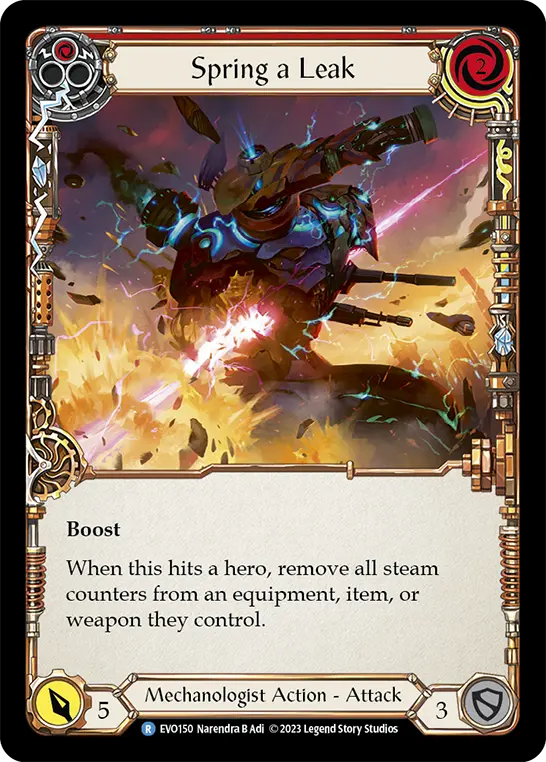 Spring a Leak (Red) — Bright Lights Flesh and Blood card by Narendra B Adi