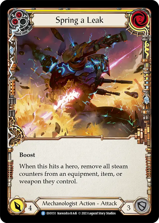 Spring a Leak (Yellow) — Bright Lights Flesh and Blood card by Narendra B Adi