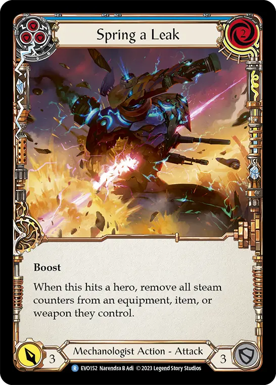Spring a Leak (Blue) — Bright Lights Flesh and Blood card by Narendra B Adi