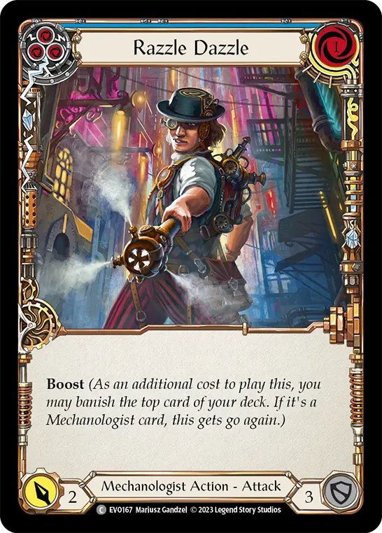 Razzle Dazzle (Blue) — Bright Lights Flesh and Blood card by Mariusz Gandzel