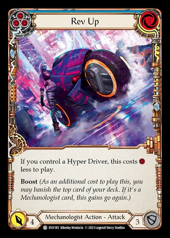 Rev Up (Blue) — Bright Lights Flesh and Blood card by Nikolay Moskvin