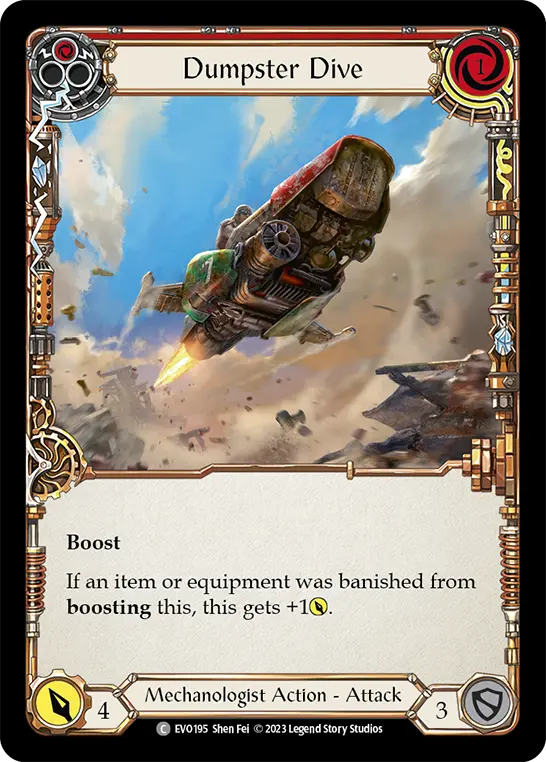 Dumpster Dive (Red) — Bright Lights Flesh and Blood card by Shen Fei