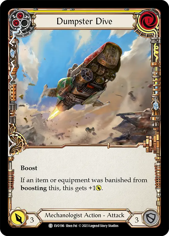 Dumpster Dive (Yellow) — Bright Lights Flesh and Blood card by Shen Fei