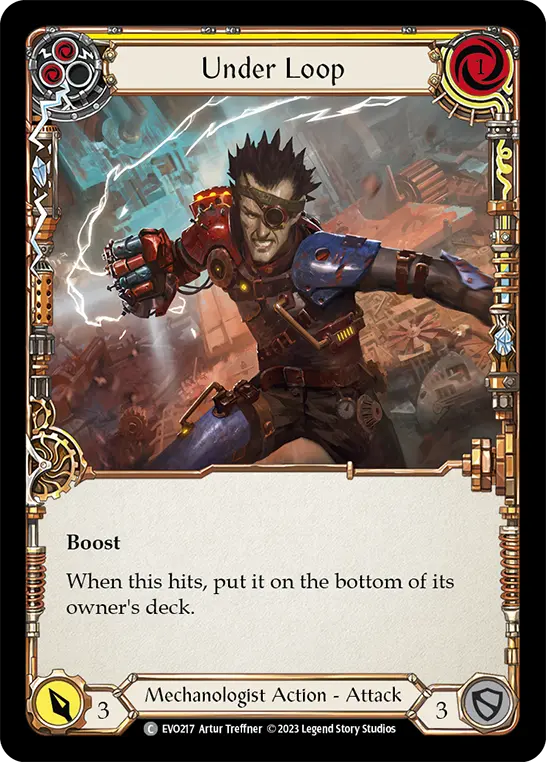 Under Loop (Yellow) — Bright Lights Flesh and Blood card by Artur Treffner