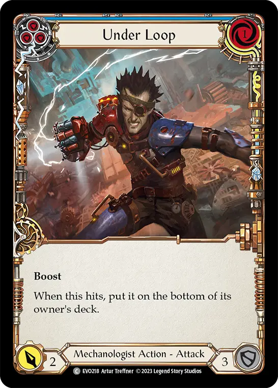 Under Loop (Blue) — Bright Lights Flesh and Blood card by Artur Treffner