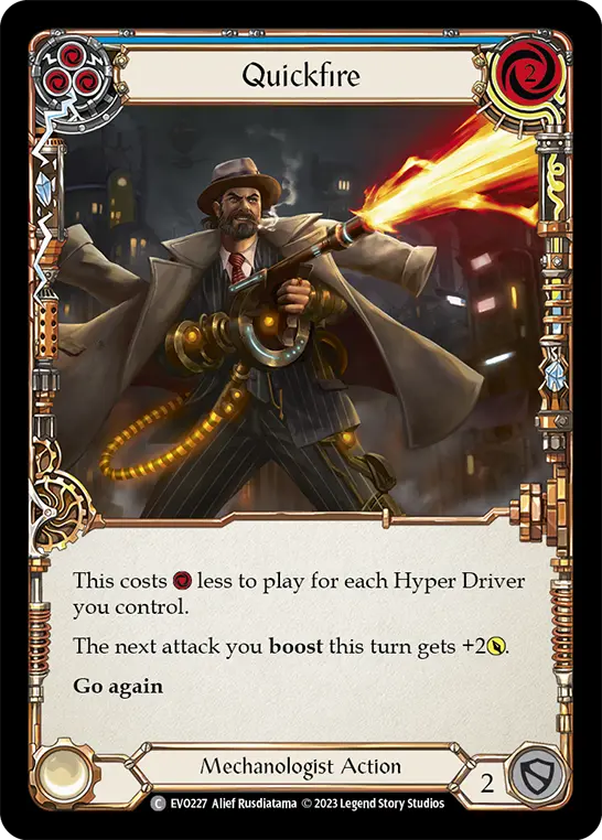 Quickfire (Blue) — Bright Lights Flesh and Blood card by Alief Rusdiatama