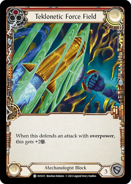 Teklonetic Force Field (Red) — Bright Lights Flesh and Blood card by Riordan Delmiro