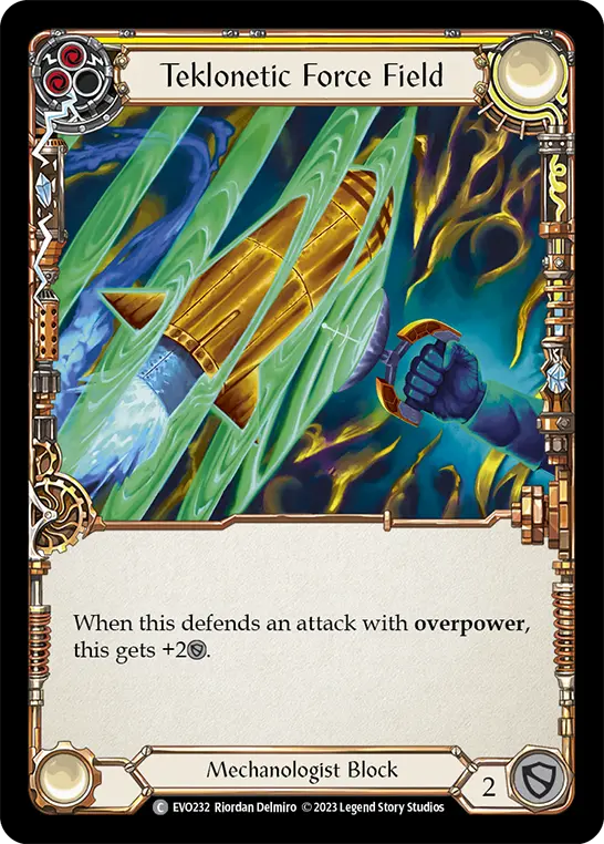 Teklonetic Force Field (Yellow) — Bright Lights Flesh and Blood card by Riordan Delmiro