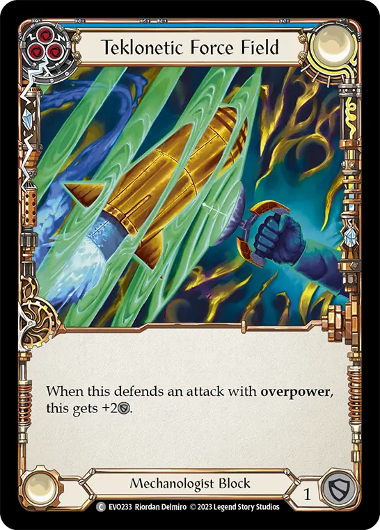 Teklonetic Force Field (Blue) — Bright Lights Flesh and Blood card by Riordan Delmiro
