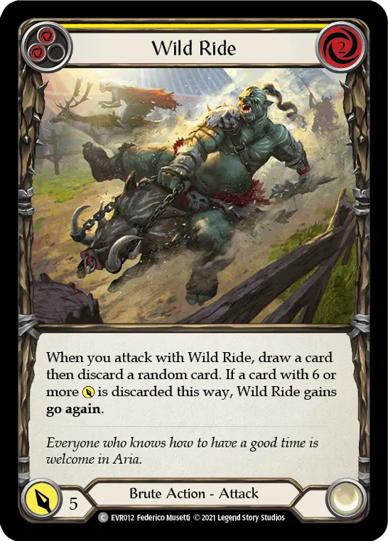 Wild Ride (Yellow) — Everfest Flesh and Blood card by Federico Musetti