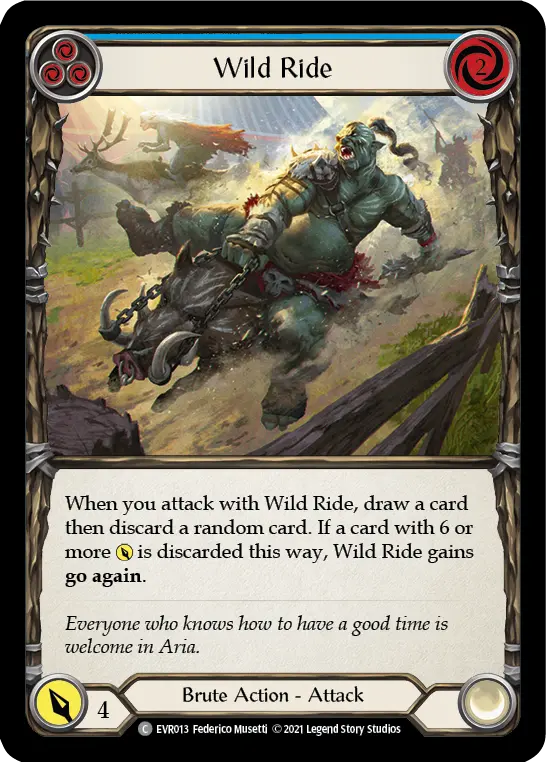 Wild Ride (Blue) — Everfest Flesh and Blood card by Federico Musetti
