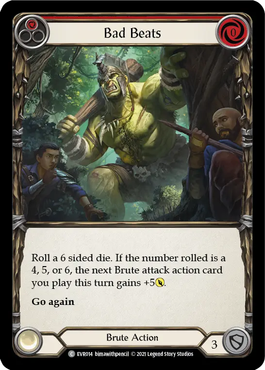Bad Beats (Red) — Everfest Flesh and Blood card by bimawithpencil