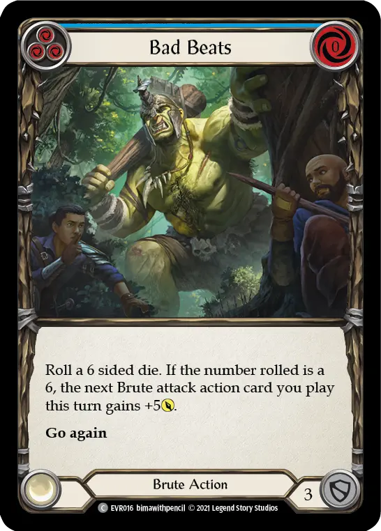 Bad Beats (Blue) — Everfest Flesh and Blood card by himawithpencil