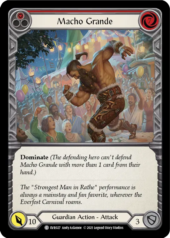 Macho Grande (Red) — Everfest Flesh and Blood card by Andy Aslamov