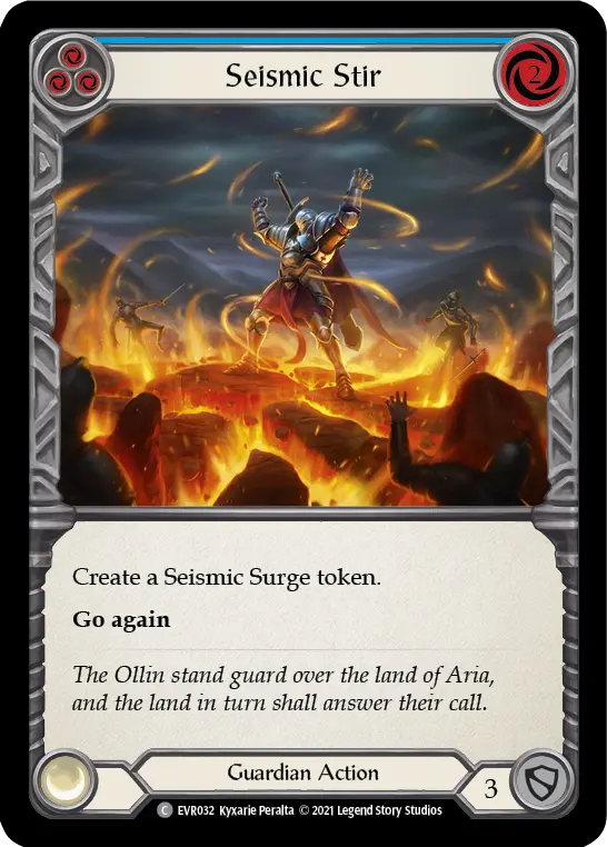 Seismic Stir (Blue) — Everfest Flesh and Blood card by Kyxarie Peralta