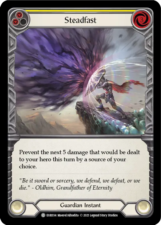 Steadfast (Yellow) — Everfest Flesh and Blood card by Maerel Hibadita