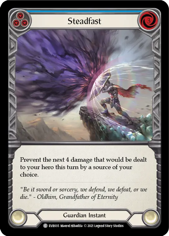 Steadfast (Blue) — Everfest Flesh and Blood card by Maerel Hibadita