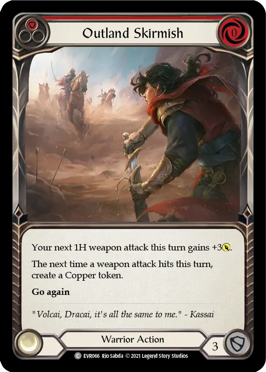 Outland Skirmish (Red) — Everfest Flesh and Blood card by Rio Sabda