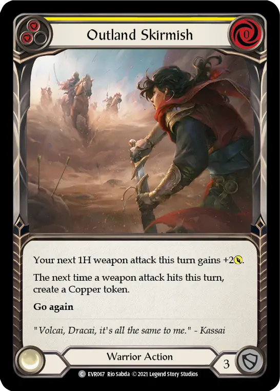 Outland Skirmish (Yellow) — Everfest Flesh and Blood card by Rio Sabda