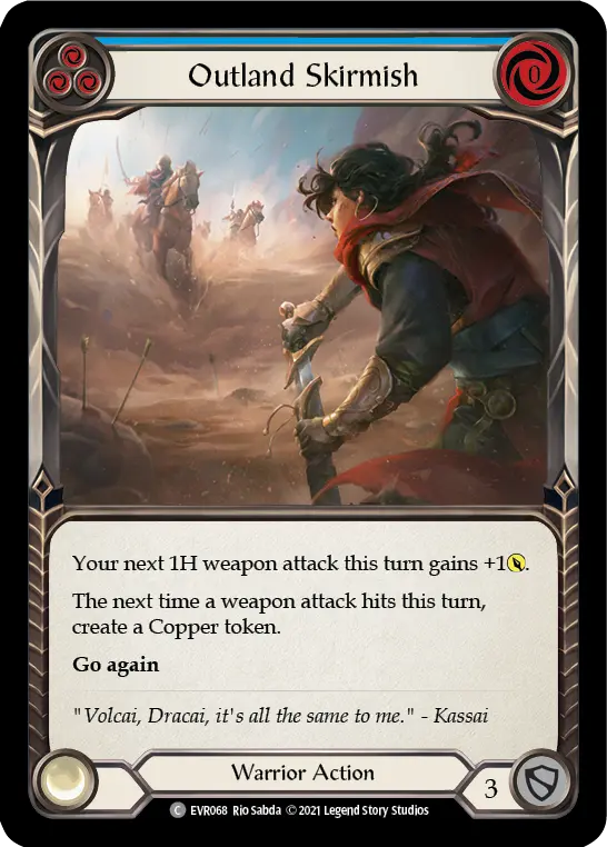 Outland Skirmish (Blue) — Everfest Flesh and Blood card by Rio Sabda