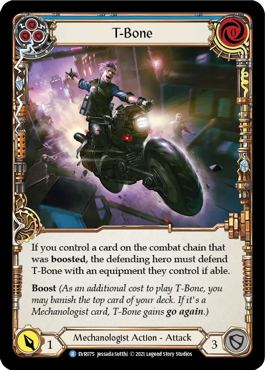 T-Bone (Blue) — Everfest Flesh and Blood card by Jessada Sutthi