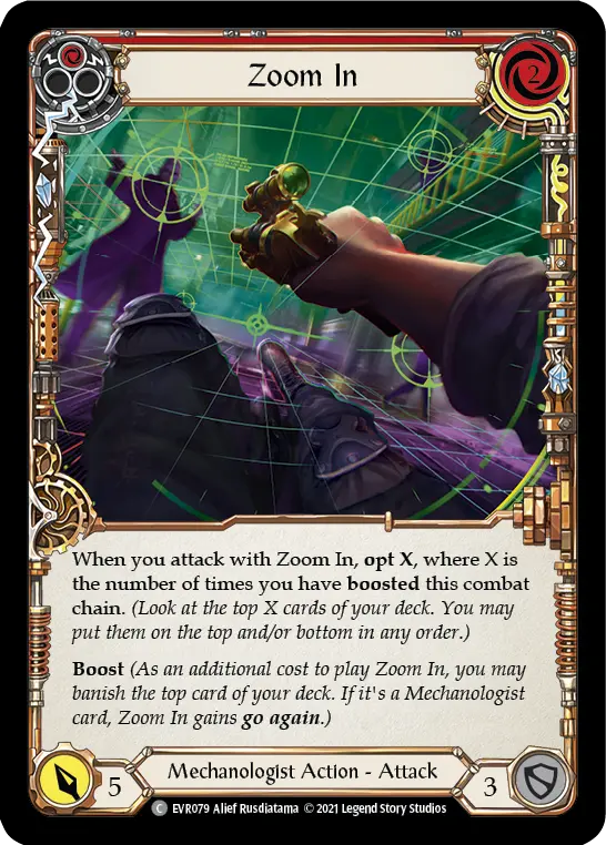 Zoom In (Red) — Everfest Flesh and Blood card by Alief Rusdiatama