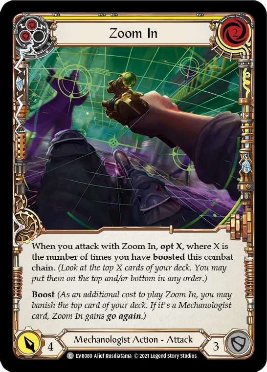 Zoom In (Yellow) — Everfest Flesh and Blood card by Alief Rusdiatama