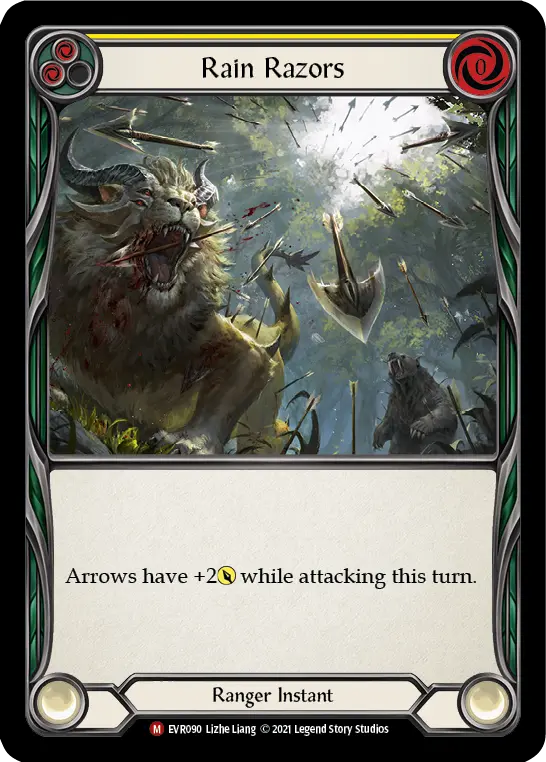 Rain Razors — Everfest Flesh and Blood card by Lizhe Liang