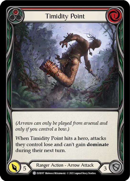 Timidity Point (Red) — Everfest Flesh and Blood card by Mateusz Wiśniewski
