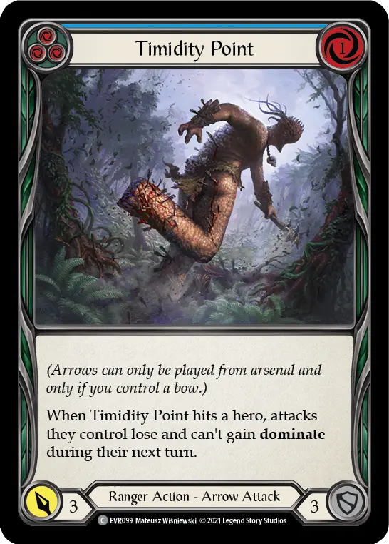Timidity Point (Blue) — Everfest Flesh and Blood card by Mateusz Wiśniewski