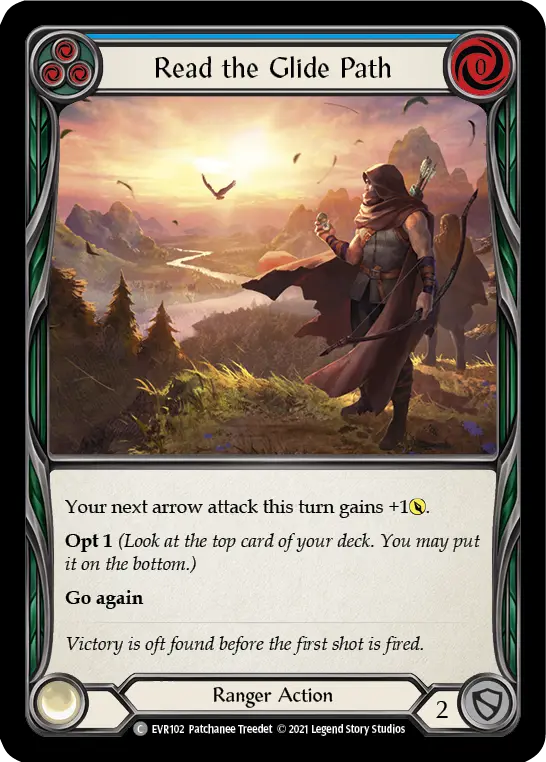 Read the Glide Path (Blue) — Everfest Flesh and Blood card by Patchanee Treedet