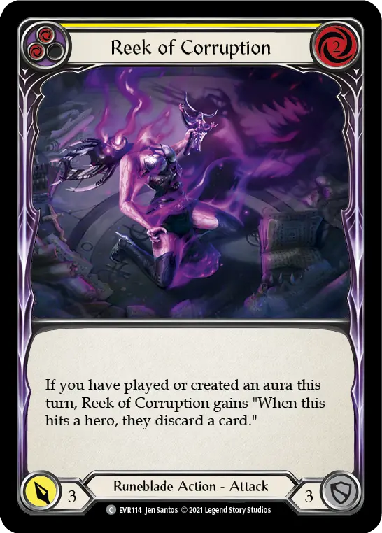Reek of Corruption (Yellow) — Everfest Flesh and Blood card by Jen Santos