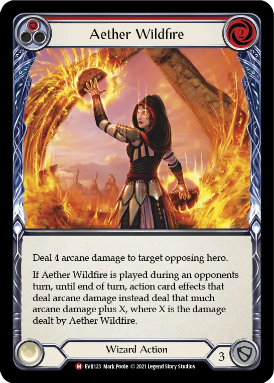 Aether Wildfire — Everfest Flesh and Blood card by Mark Poole