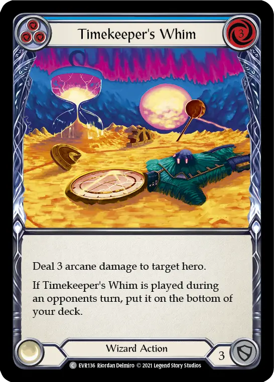 Timekeeper's Whim (Blue) — Everfest Flesh and Blood card by Riordan Delmiro