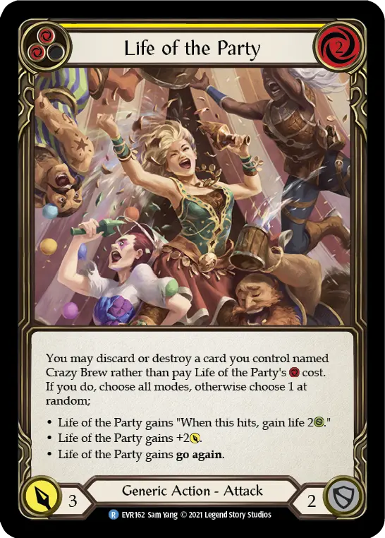Life of the Party (Yellow) — Everfest Flesh and Blood card by Sam Yang