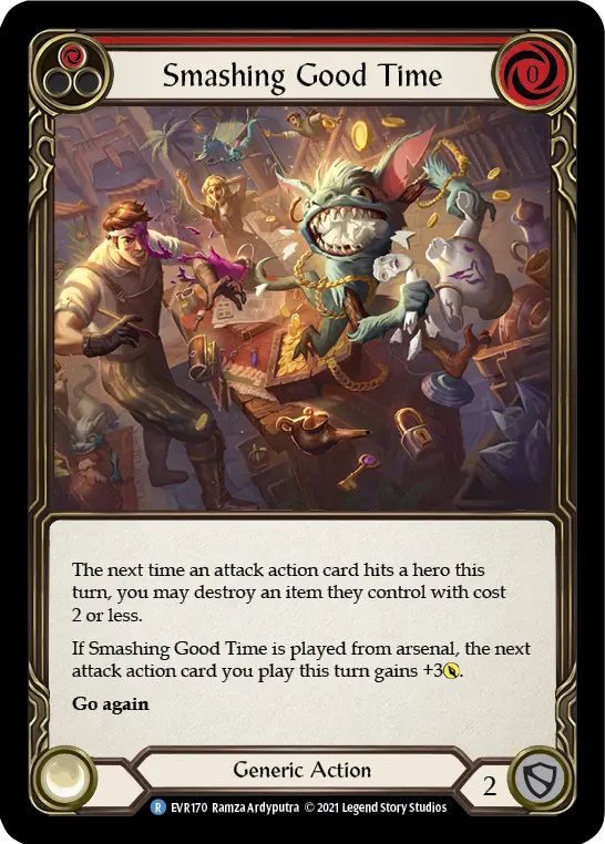 Smashing Good Time (Red) — Everfest Flesh and Blood card by Ramza Ardyputra