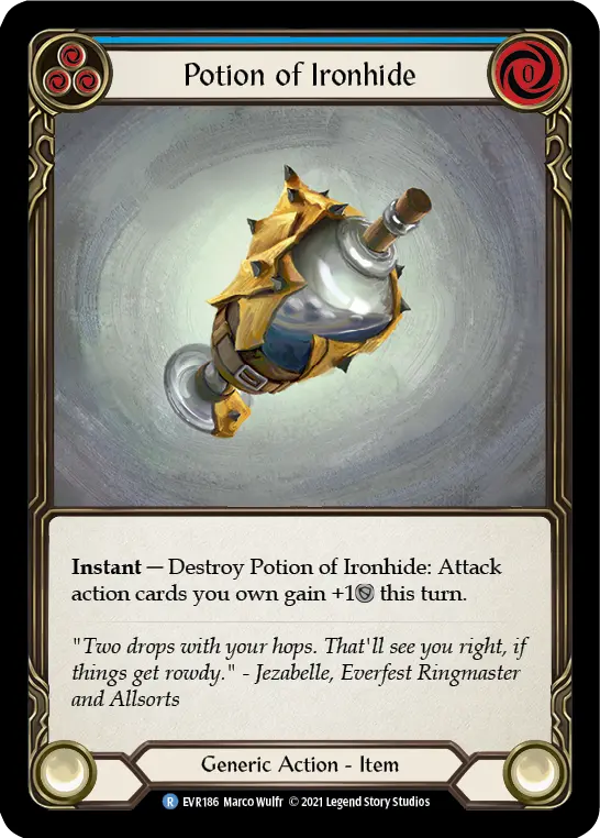 Potion of Ironhide — Everfest Flesh and Blood card by Marco Wulfr