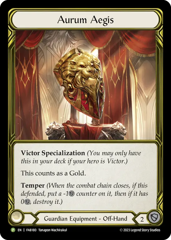 Aurum Aegis — Heavy Hitters Flesh and Blood card by Tanapon Wachirakul
