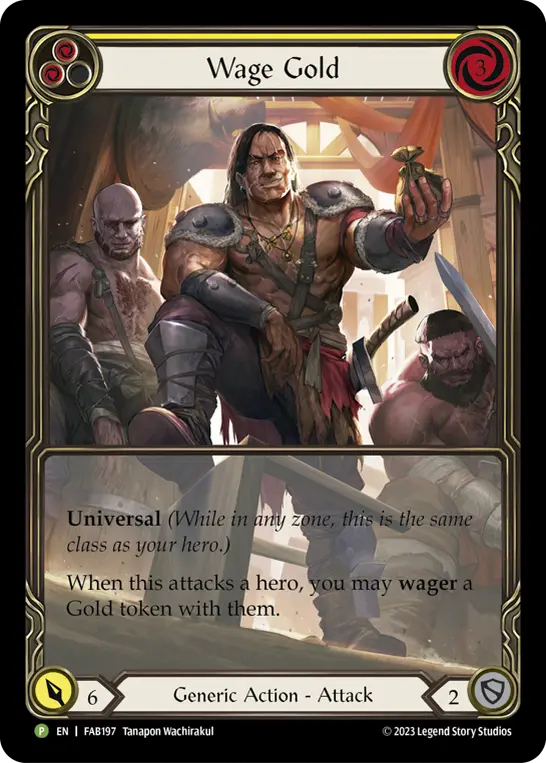 Wage Gold (Yellow) - FAB197 — Flesh and Blood: Promo Cards Flesh and Blood card by Tanapon Wachirakul