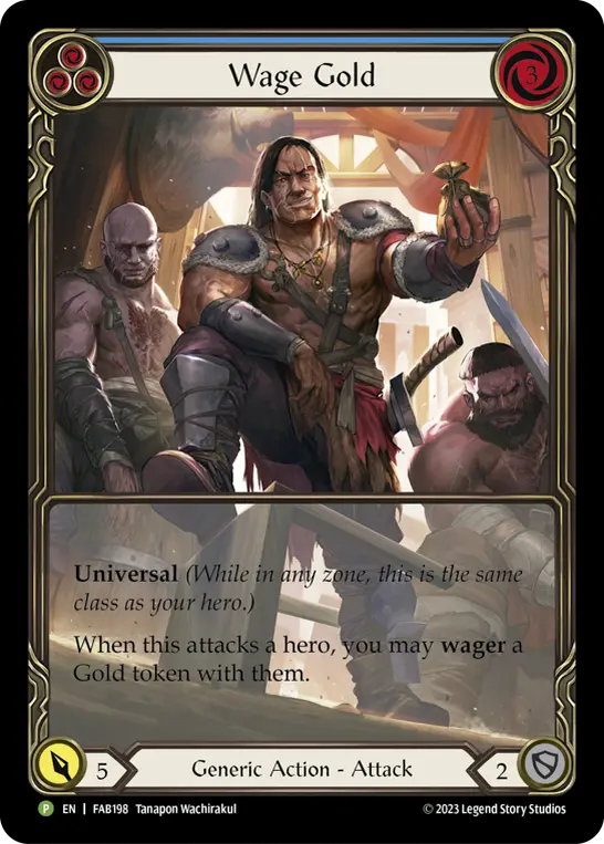 Wage Gold (Blue) - FAB198 — Flesh and Blood: Promo Cards Flesh and Blood card by Tanapon Wachirakul