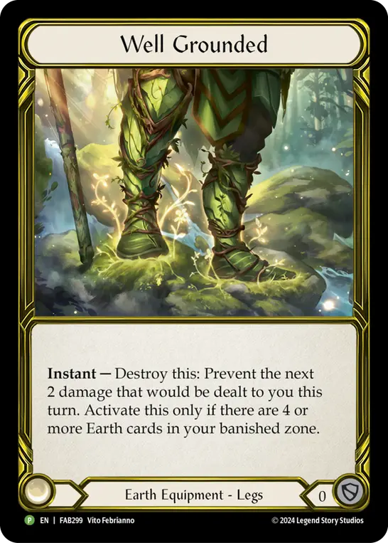Well Grounded — Blitz Deck: Rosetta - Florian Flesh and Blood card by Vito Febrianmo