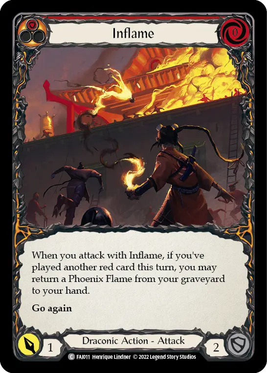 Inflame — Blitz Deck: Uprising - Fai Flesh and Blood card by Henrique Lindner