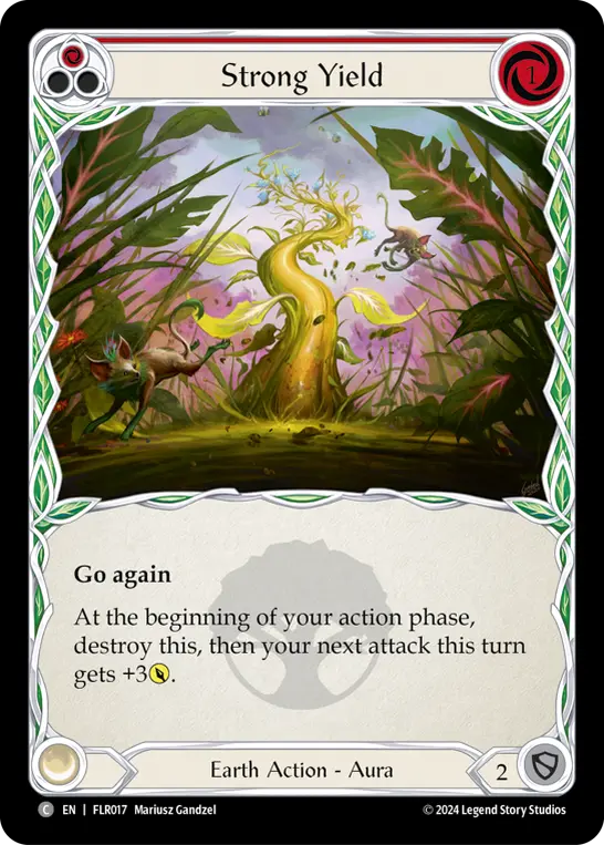 Strong Yield (Red) — Blitz Deck: Rosetta - Florian Flesh and Blood card by Mariusz Gandzel